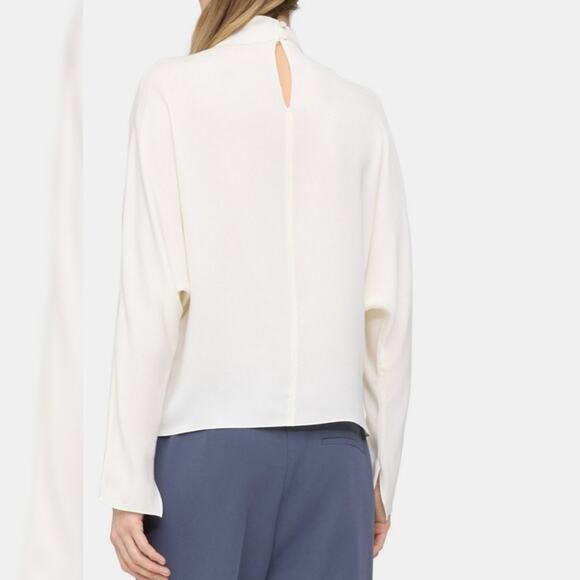Theory Silk Highneck Dolman Blouse Small Ecru - Picture 2 of 9